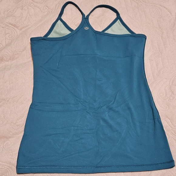 Lululemon Power Y Tank Luon Sz 6 Teal - Picture 2 of 4